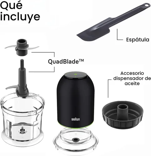 Miniatura 6 de Braun CH3012BK EasyPrep™ Mini procesador de alimentos, 4 tazas, negro