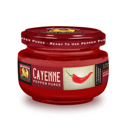 Cayenne - Louisiana Pepper Exchange - Reemplazo de pimienta fresca (puré de pimienta de cayena) 1 tarro - a base de plantas, sin gluten. Reemplaza