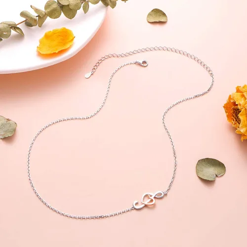 Miniatura 4 de (Dije para collar de nota musical) De plata de ley 925 para mujeres y niñas, 18.0 in