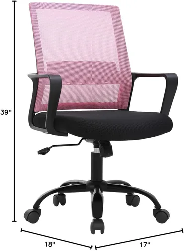 Miniatura 3 de PayLessHere Silla de oficina para computadora, silla ergonómica de malla, respaldo medio, silla giratoria para oficina en casa, silla de escritorio