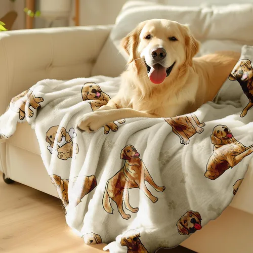 Miniatura 7 de Manta de Golden Retriever - Manta de franela suave y forro polar para perros para amantes de mascotas, mujeres, niños, niñas - 40" x 30