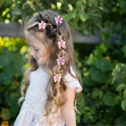 Miniatura 4 de 20 piezas Mini Pinzas para el pelo con flores pequeñas, cristal, diseño de primavera, pinzas para niñas y mujeres, lindos pasadores de pelo