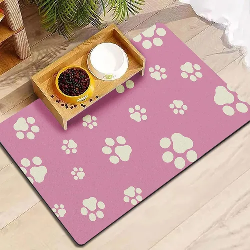 Miniatura 14 de Tapete de 12"×20" para comida de perro - Tapete absorbente para comida y agua, sin manchas, secado rápido, tapete para cuenco de gato, tapete