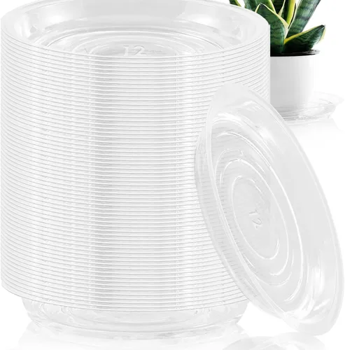 Miniatura 14 de Paquete de 30 platillos transparentes para plantas en interiores (4, 6, 8, 10, 12 pulgadas) platillos para macetas para plantas en maceta, juego