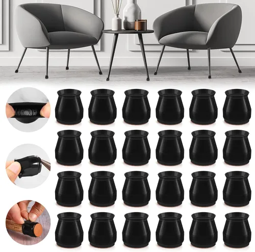 Miniatura 22 de 24 piezas de protectores de piso de silicona extra pequeños para patas de silla para pisos de madera dura, fundas engrosadas de goma para patas