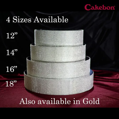 Miniatura 8 de Cakebon Soportes para tartas, color plateado de 12 pulgadas con diamantes de imitación para pasteles y pasteles, espuma de poliestireno ligera