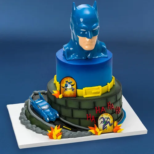Miniatura 6 de DecoSet® Batman™ to the Rescue Cake Topper, 4 piezas de decoración para tartas, incluye estuche Batman™ con un lanzador de móvil plegable oculto
