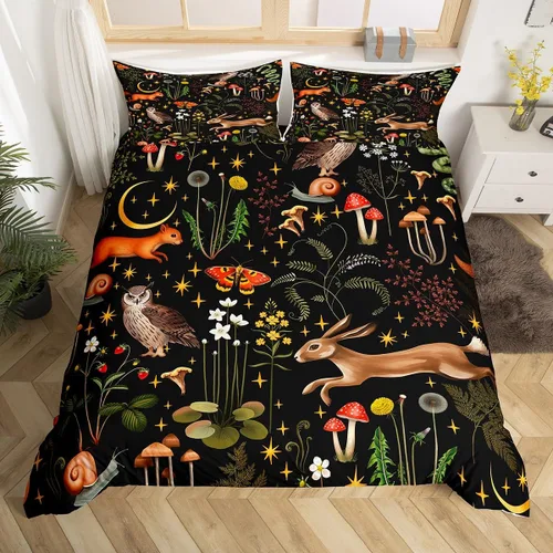 Miniatura 36 de Funda de edredón de hongos salvajes, acuarela, decoración de plantas naturales para exteriores, juegos de ropa de cama para niños, adolescentes