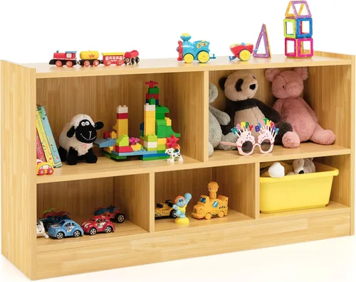 Miniatura 10 de Costzon Organizador de almacenamiento de juguetes para niños, almacenamiento escolar de 5 secciones para organizar libros, juguetes, estantería
