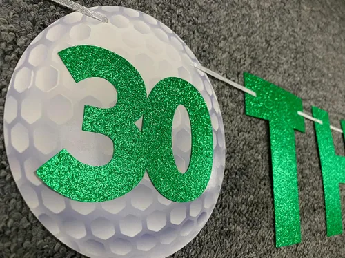 Miniatura 2 de Decoraciones de cumpleaños de 30 para mujeres y hombres, pre-encordadas con purpurina para fiesta de cumpleaños, cartel divertido para fiesta