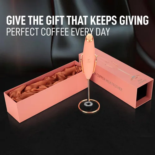Miniatura 475 de Zulay Milk Boss Espumador de leche potente manual, hace espuma para latte, batidor para mezclar bebidas, café, miniespumador para capuchino, frappé
