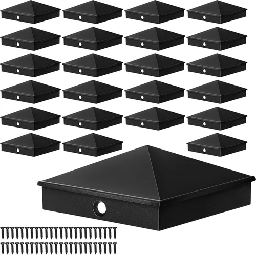 Miniatura 14 de Cubiertas de poste de aluminio Dunzy Tapas de poste de valla de pirámide para manga nominal con tornillos para buzón de correo al aire libre