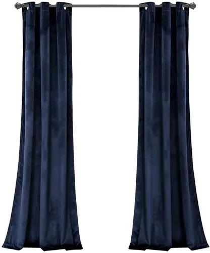 Miniatura 32 de Lush Decor Prima Velvet Sólido - Par de paneles de cortinas para ventana con ojales de filtrado de luz, 95" L x 38" A, Negro