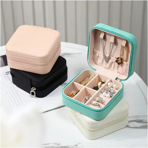 Miniatura 8 de TRODANCE Mini estuche de viaje para joyas pequeño organizador de joyas de viaje caja de joyería portátil mini organizador de almacenamiento portátil