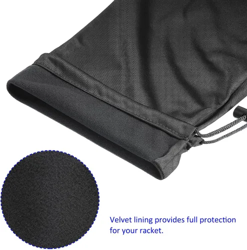 Miniatura 4 de M METERXITY Bolsa de raqueta de bádminton – Bolsa de tela de terciopelo con cordón, bolsa de almacenamiento para raqueta, para hombres, mujeres