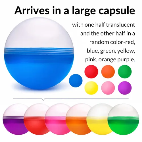 Miniatura 4 de Paquete variado de dulces en cápsula redonda gigante de color transparente – Surtido de dulces envueltos individualmente 20 piezas de 0.74 libras
