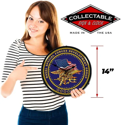 Miniatura 3 de Navy Seals - Reloj de pared LED, diseño de parche militar, iluminado de 14 pulgadas