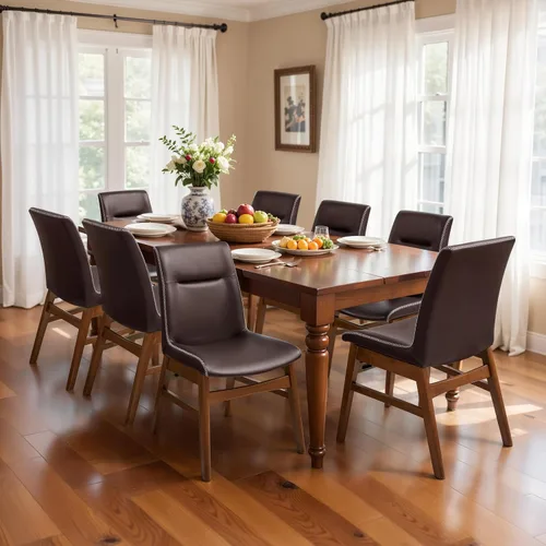 Miniatura 45 de SyMax Juego de 6 sillas de comedor de piel sintética con borde cosido, modernas sillas laterales de cocina de alta gama para dormitorio, sala