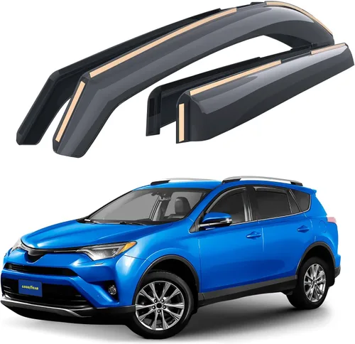 Goodyear - Deflectores de ventana de canal irrompibles para Toyota RAV4 2013-2018, protectores para la lluvia, viseras para la ventana del auto,