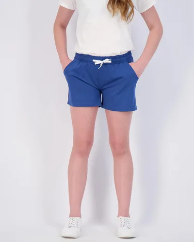 Miniatura 2 de Real Essentials Paquete de 4 pantalones cortos para correr de rendimiento atlético para niñas con cordón y bolsillos