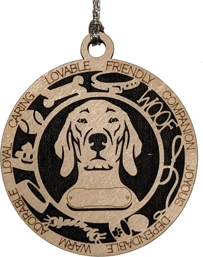 Miniatura 105 de Adorno de Navidad personalizado de madera para perro de 3 pulgadas, nombre y texto personalizables, hecho a mano en Estados Unidos, diseño de corte