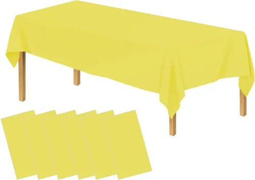Miniatura 39 de Mantel de plástico verde frutal (paquete de 2), 54 x 108 pulgadas, cubierta de mesa para mesa rectangular, manteles desechables verde manzana