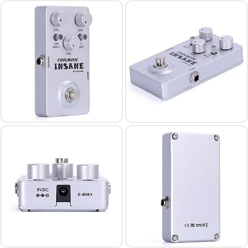 Miniatura 5 de COOLMUSIC C-DI01 Insane Distortion Pedal de distorsión de bajo para guitarra