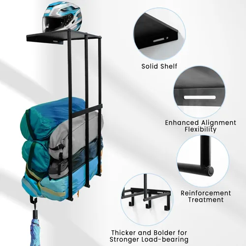 Miniatura 3 de Sillas de camping de almacenamiento para garaje – Soporte de pared de metal para organización de garaje, estantes de almacenamiento de sillas
