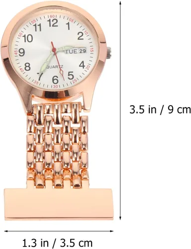 Miniatura 3 de ULTECHNOVO Reloj de enfermera con segunda mano para mujeres y hombres, reloj de solapa para enfermera, reloj de bolsillo de metal con clip en reloj
