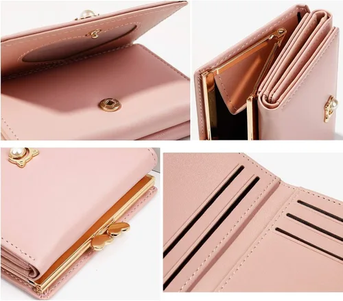 Miniatura 6 de JIUFENG - Cartera corta para mujer, diseño coreano