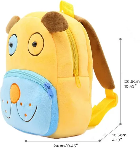 Miniatura 2 de Ladyzone Mochila para niños pequeños con diseño de animales del zoológico, bonita bolsa de felpa de dibujos animados de 10 pulgadas para niños