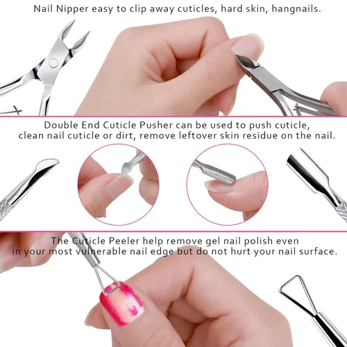 Miniatura 5 de FANDAMEI Limas de uñas y amortiguadores, herramientas de manicura kit de cuidado de uñas con lima de uñas, bloque de pulidor de uñas, cuidado