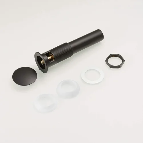 Miniatura 8 de BWE Tapón de drenaje negro para fregadero con desbordamiento, se adapta al orificio estándar del fregadero de baño de 1-1/2 a 1-3/4 pulgadas, negro