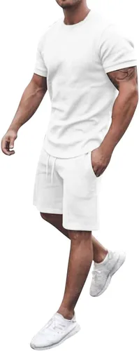 Conjunto de 2 piezas de verano para hombre 2023, camisas de manga corta y pantalones cortos deportivos, conjunto deportivo