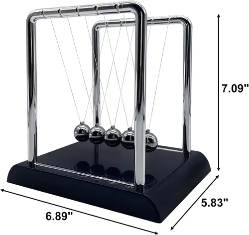 Miniatura 7 de Cuna de Newton Bolas de Equilibrio, Bolas de Péndulo con Base Negra, Péndulo Cuna de Newton, Decoración de Escritorio para Hombres, Juguetes