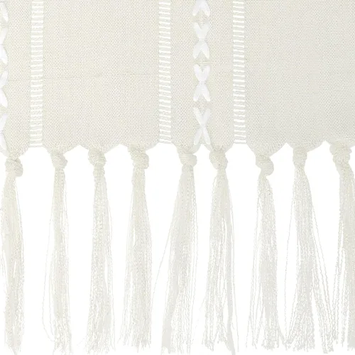 Miniatura 3 de uxcell Paquete de 1 camino de mesa rústico, caminos de mesa de granja con borlas, camino de mesa rústico para comedor, fiesta, boda, 13 x 63 Beige