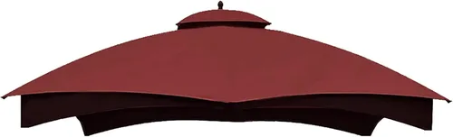 Miniatura 6 de Hugline Toldo de repuesto para exteriores, cubierta de techo de doble nivel para cenador Lowe's Allen Roth de 10 x 12 pies, #GF-12S004B-1 (Caqui)