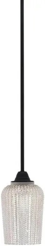 Miniatura 144 de Toltec Lighting Paramount - Mini colgante de 1 luz en acabado negro mate con cristal de arte perla de 7 pulgadas y estilo negro