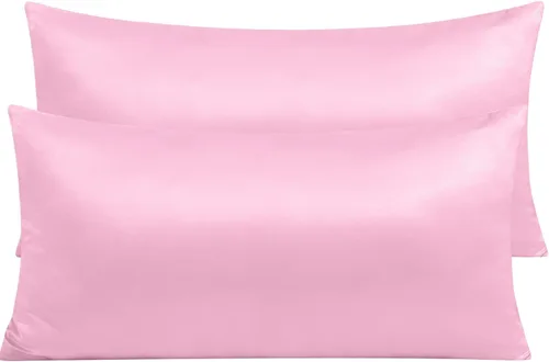 Miniatura 53 de NTBAY - Fundas de almohada de satén con cremallera, súper suaves y lujosas fundas de almohada Negro