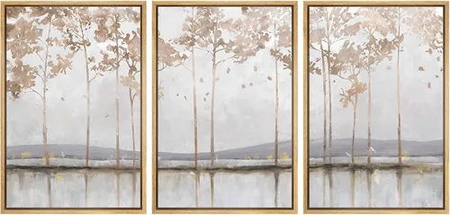Miniatura 25 de SIGNFORD Impresión en Lienzo Enmarcado Conjunto de Arte de Pared Arte Abstracto Terroso en Tonos Marrón Profundo y Beige Arte Moderno Decorativo