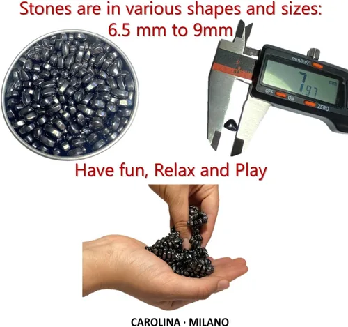 Miniatura 4 de 700 piezas de masilla de ferrita de cangrejos negros para adultos, piedras de ferrita para adultos, juguete de escritorio de oficina, cuentas