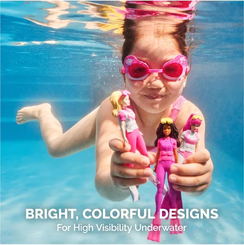 Miniatura 4 de SwimWays Barbie Personajes de Buceo Paquete de 3, Accesorios de Piscina y Juguetes de Piscina para Niños, Suministros para Fiestas en la Piscina