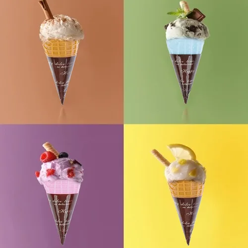 Miniatura 7 de 30 piezas de mini cono de helado artificial realista, adorable cono de helado de simulación, juego de comida, casa de muñecas, suministros