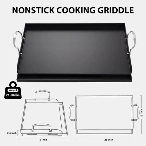 Miniatura 47 de Utheer Parrilla reversible para todas las estufas Camp Chef de 14 y 16 pulgadas, plancha de hierro fundido, para estufa Camp Chef Explorer de 2