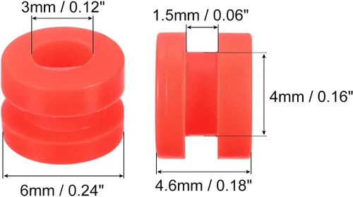 Miniatura 2 de MECCANIXITY Bolas de goma antivibración RC para control remoto F4 F7 controlador de vuelo M3x4.0.236 in bolas de absorción de impactos (rojo)