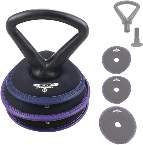 Miniatura 6 de Hyperwear SoftBell - Juego de pesas rusas ajustables, discos de peso suaves recubiertos de vinilo con base de goma, equipo versátil de gimnasio