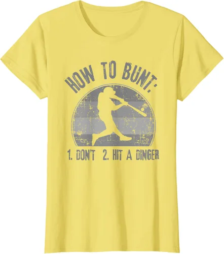 Miniatura 42 de Cómo Bunt Don't Hit A Dinger - Camiseta divertida de béisbol y sóftbol, Negro, S