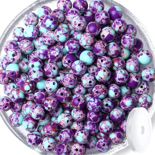 Miniatura 15 de QINJIEJIE 105 piezas de cuentas de piedra de 7 chakras de 8 mm, cuentas naturales redondas sueltas de gemas para pulseras, cuentas de cristal