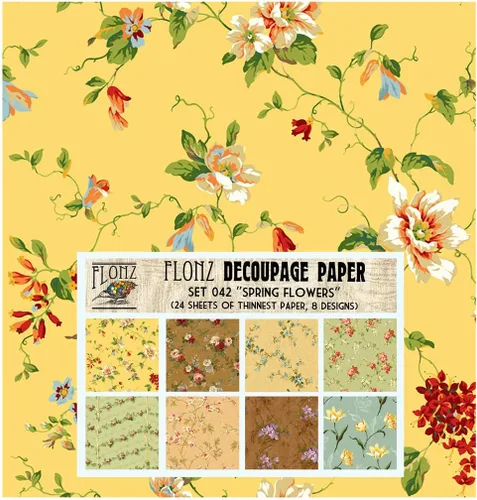 Miniatura 27 de Decoupage - Paquete de papel (24 hojas de 6 x 6 pulgadas), patrón de flores de neón FLONZ, papel de estilo vintage para decoupage, manualidades