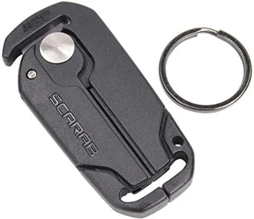ASP Cortador Scarab para restricciones de triple pliegue, cortadores para extracción segura de esposas desechables, hoja de seguridad compacta para
